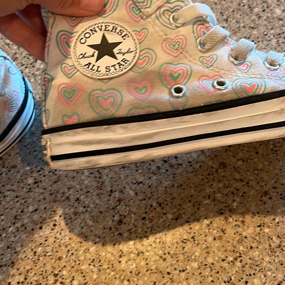 Converse Kids' Sneakers with Heart Design - Pink and Mint